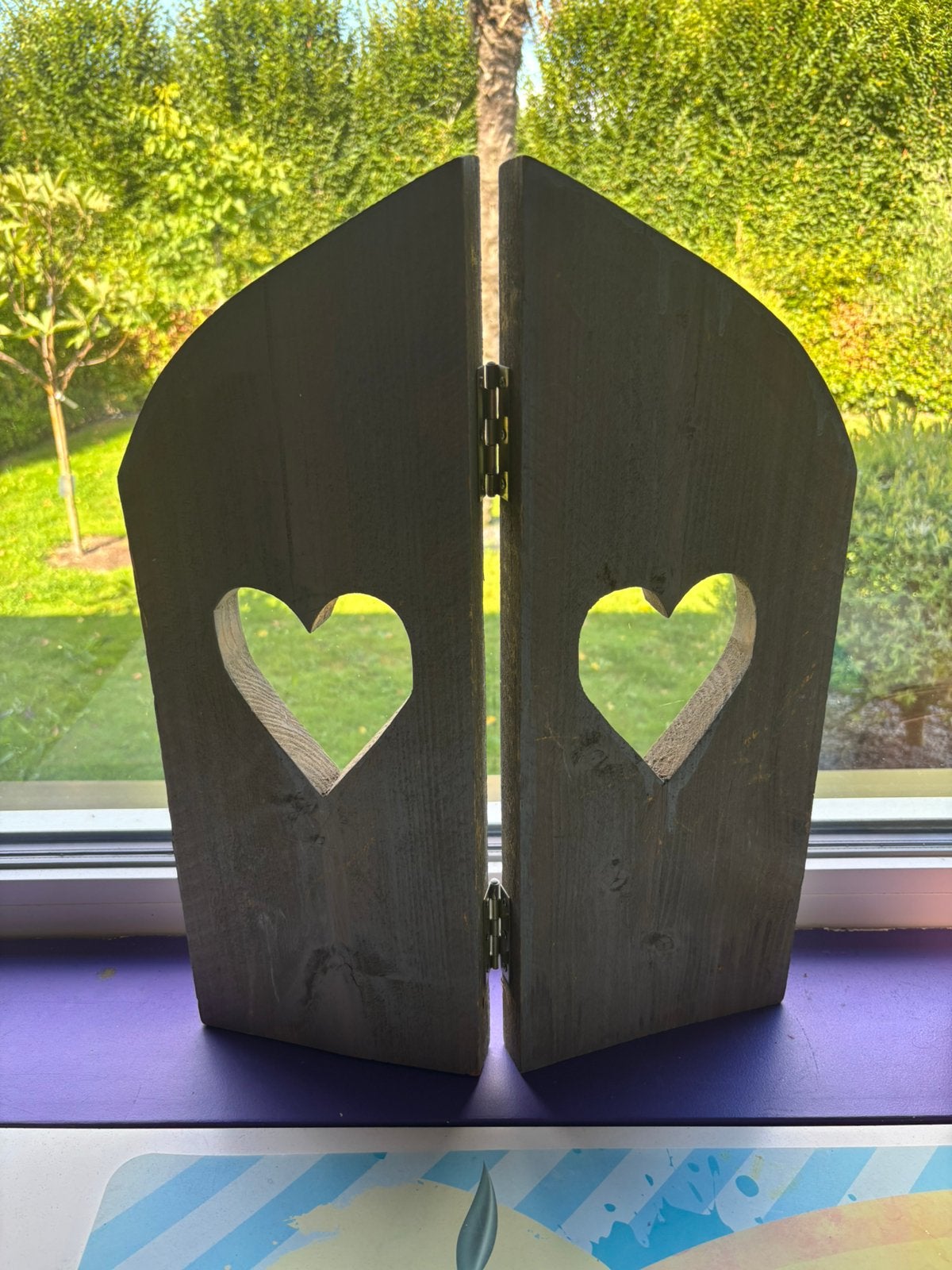 Houten hart decoratie staand 52x39, Ophalen, Zo goed als nieuw, Hout