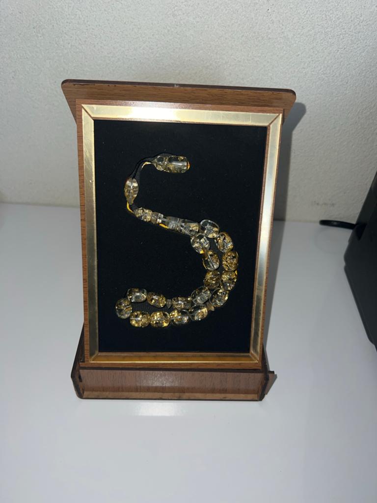 Gouden Rozenkrans in Houten Kistje - Turks Design, Ophalen of Verzenden
