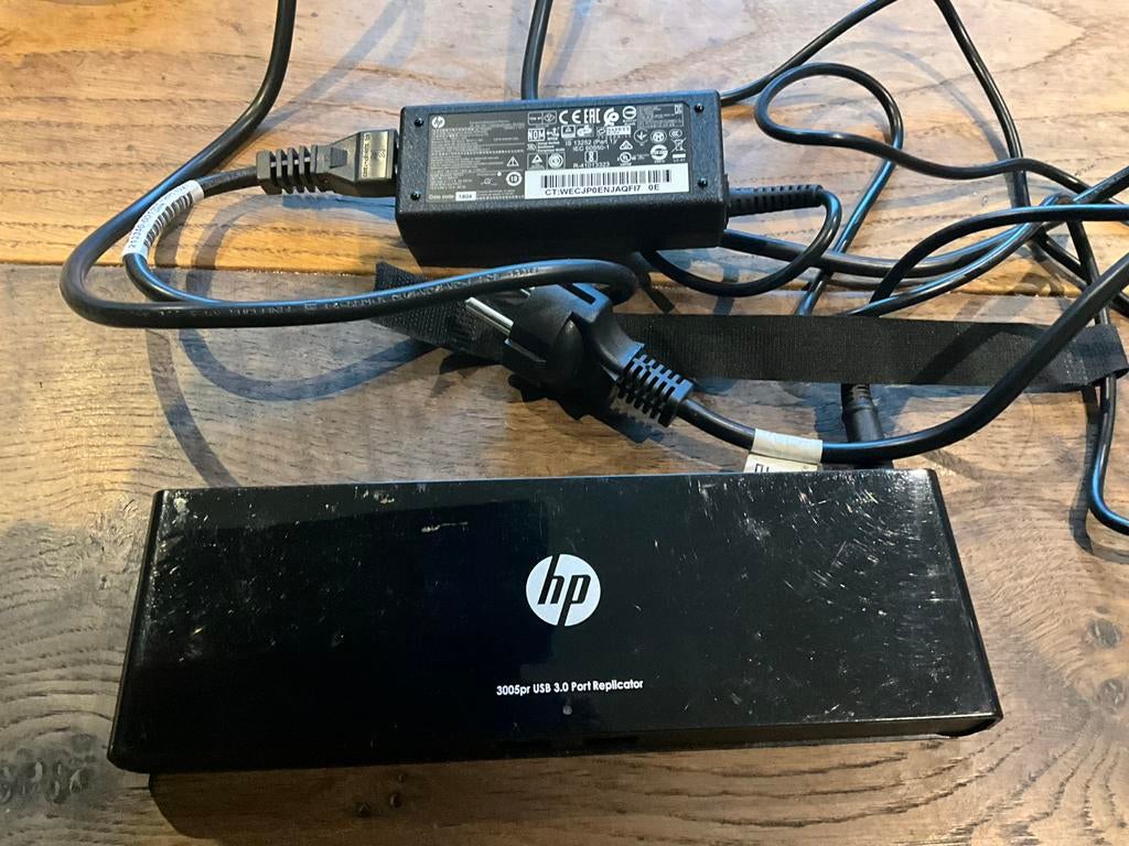 HP 3005pr USB 3.0 Port Replicator Docking Station, Ophalen, Gebruikt, Docking station, Laptop