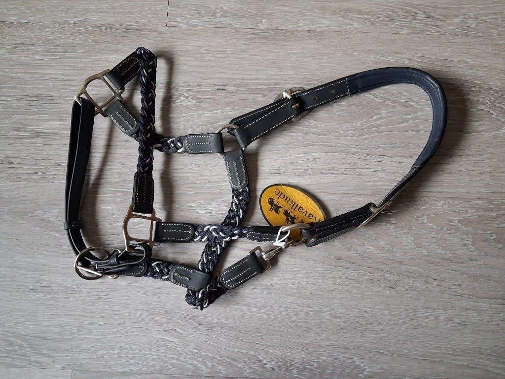 Luxe halster: Kavalkade Tessa, grey/navy/white - maat COB, Dieren en Toebehoren, Ophalen of Verzenden, Nieuw, Overige soorten