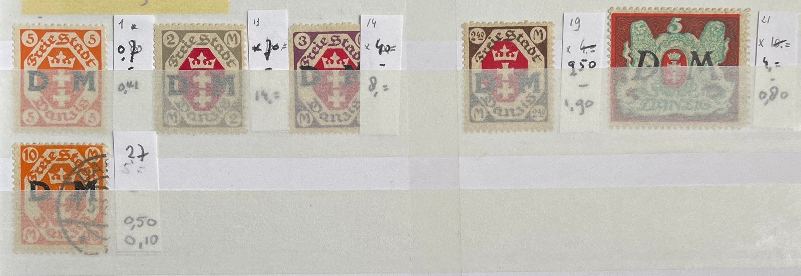 Postzegels Duitsland; Freie Stadt Danzig; dienstzegels, Ophalen of Verzenden, Overige periodes