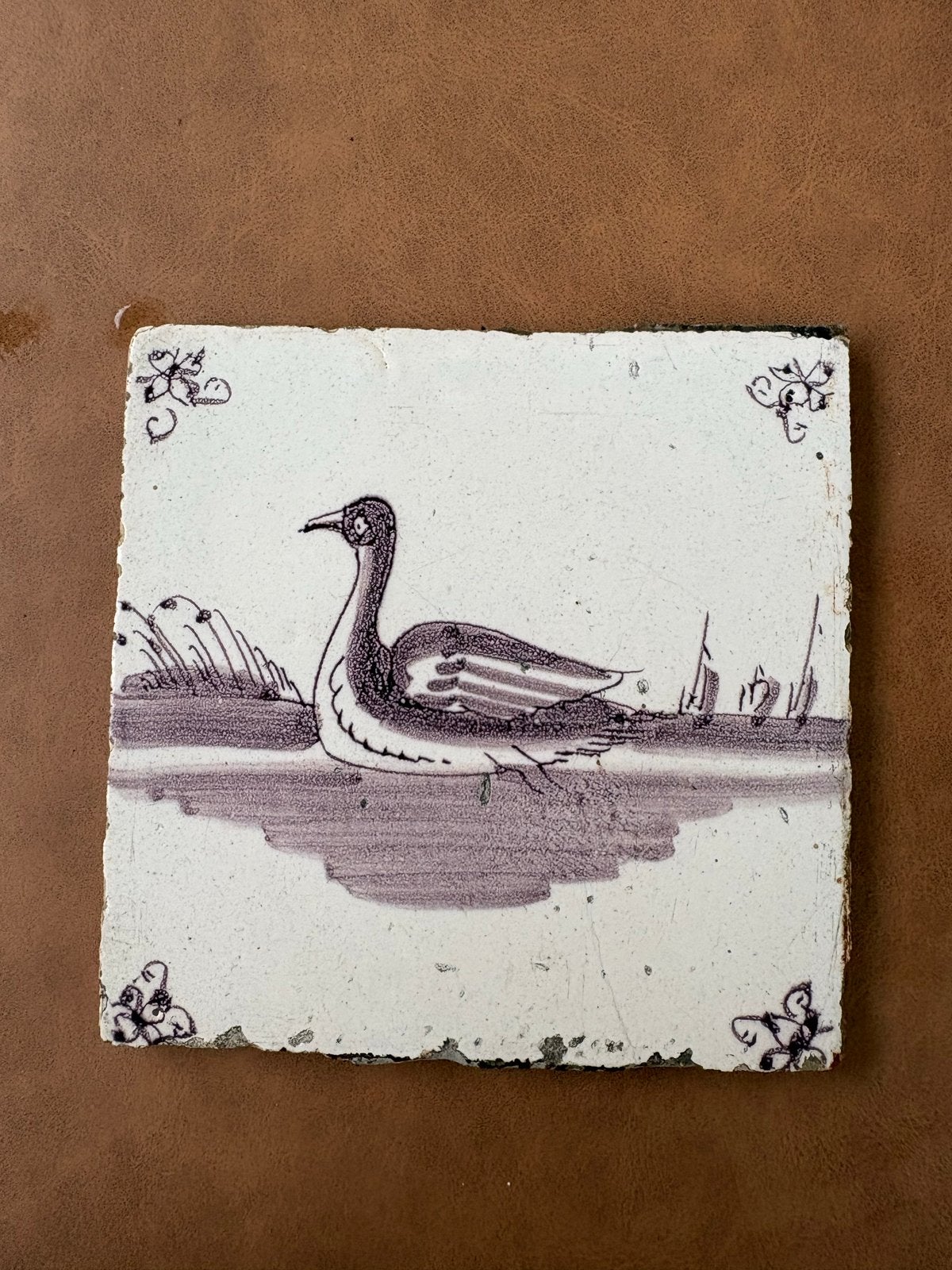 Antieke Delfts blauwe en paarse tegels, Ophalen of Verzenden