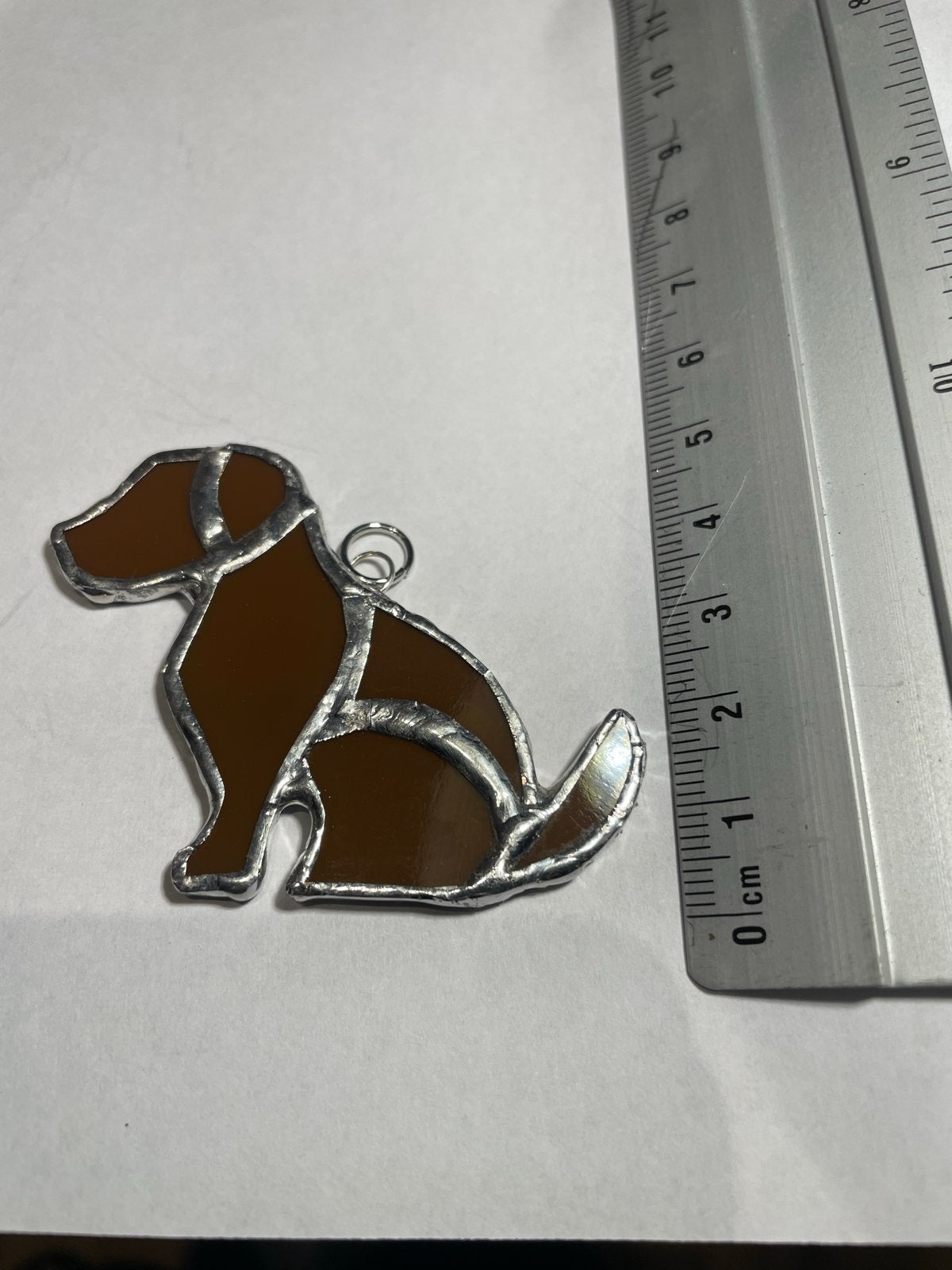 Glazen Honden Hanger - Bruin Glas in Lood Stijl, Ophalen of Verzenden, Nieuw, Bruin, Overige materialen