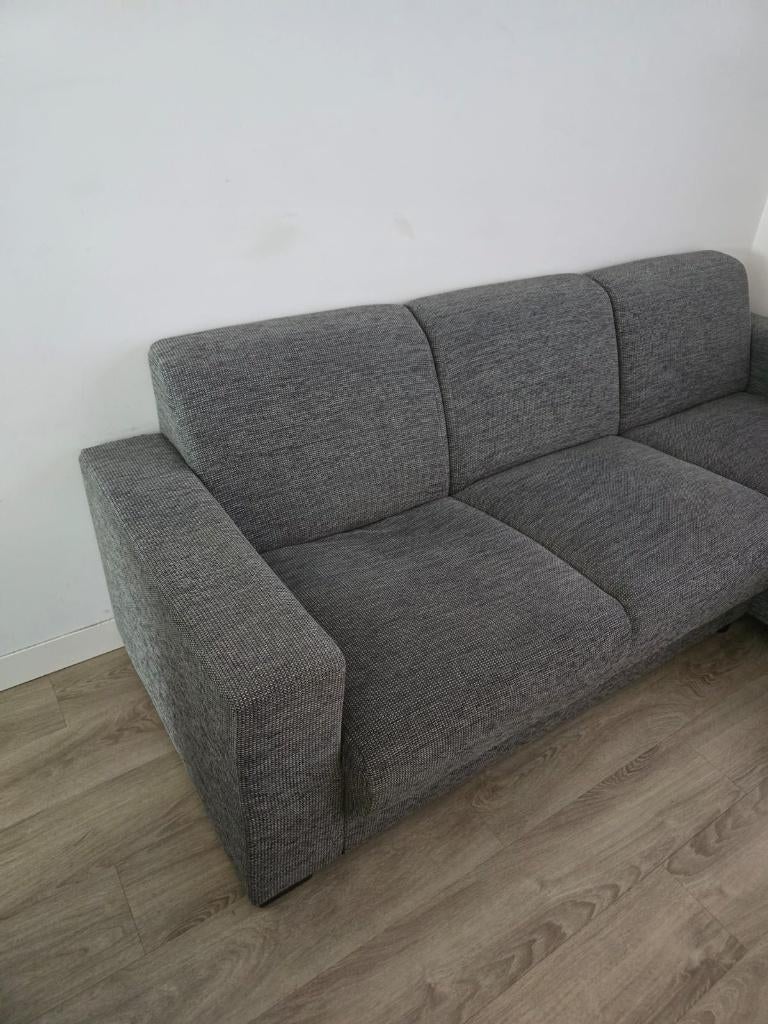 Grijze stoffen hoekbank (gratis op te halen), Ophalen, Gebruikt, Stoffen, Hoekbank