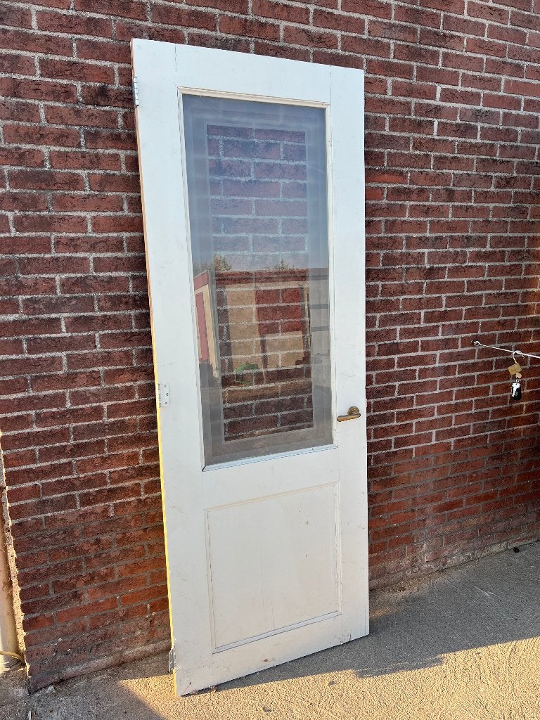 Oude paneeldeur met glas!, Ophalen, Gebruikt, 80 tot 100 cm, 215 cm of meer