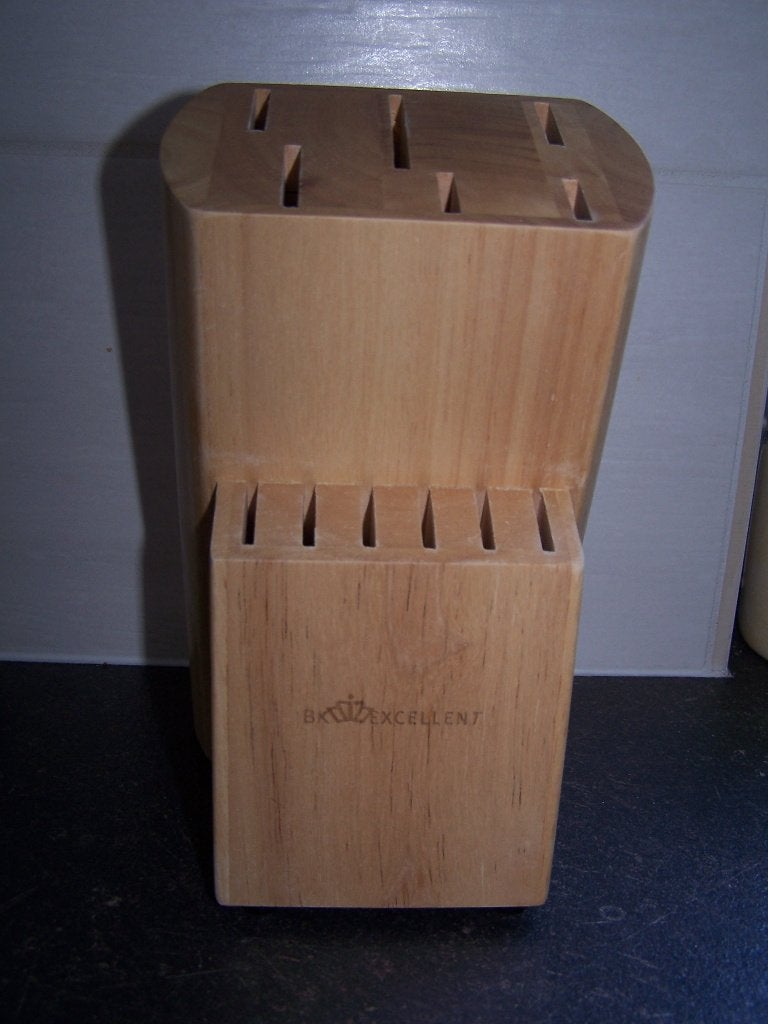 te koop: messenblok hout, Ophalen