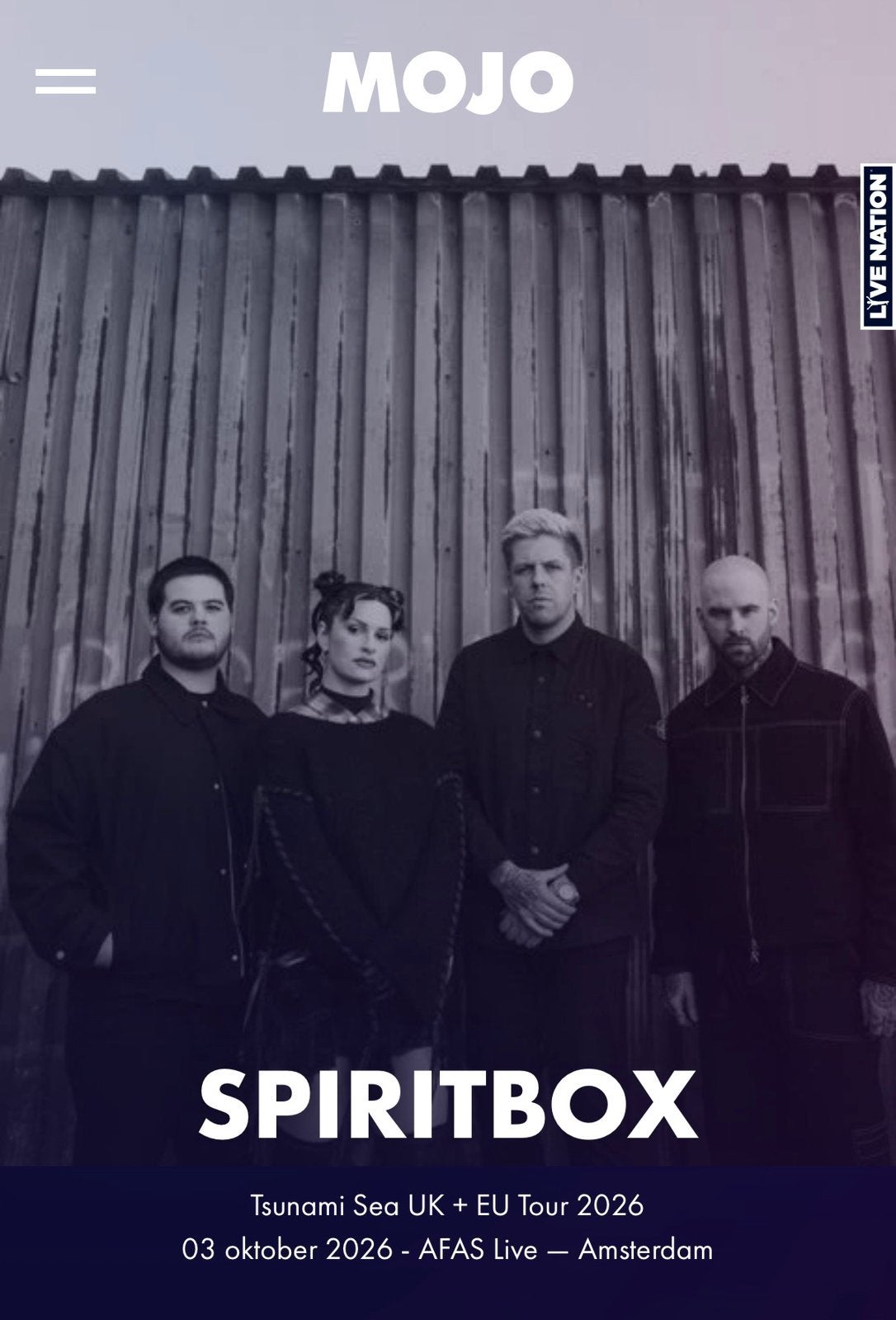 Tickets Spiritbox EU Tour AFAS Live 03 OCT, Twee personen, Oktober, Progressive