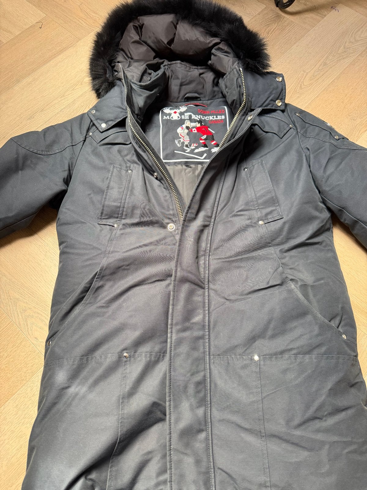 Moose Knuckles Winterjas Zwart Maat L/G, Ophalen of Verzenden, Zo goed als nieuw, Maat 52/54 (L), Zwart