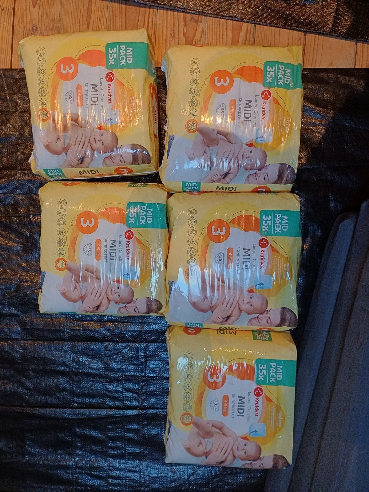 5x Kruidvat Luiers Maat 3 (Midi) - Mid Pack 35 stuks, Ophalen, Nieuw