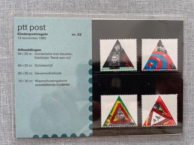 Postzegelmapje PZM33 - Kinderzegels, kind en verkeer 1985, Ophalen of Verzenden, Postfris, Overige thema's