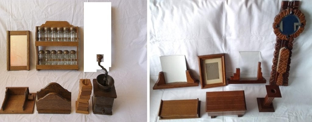 Meubelfabriek Oisterwijk spiegel kruiden/miniatuur rek etc., Ophalen, Hout, Overige typen, Gebruikt