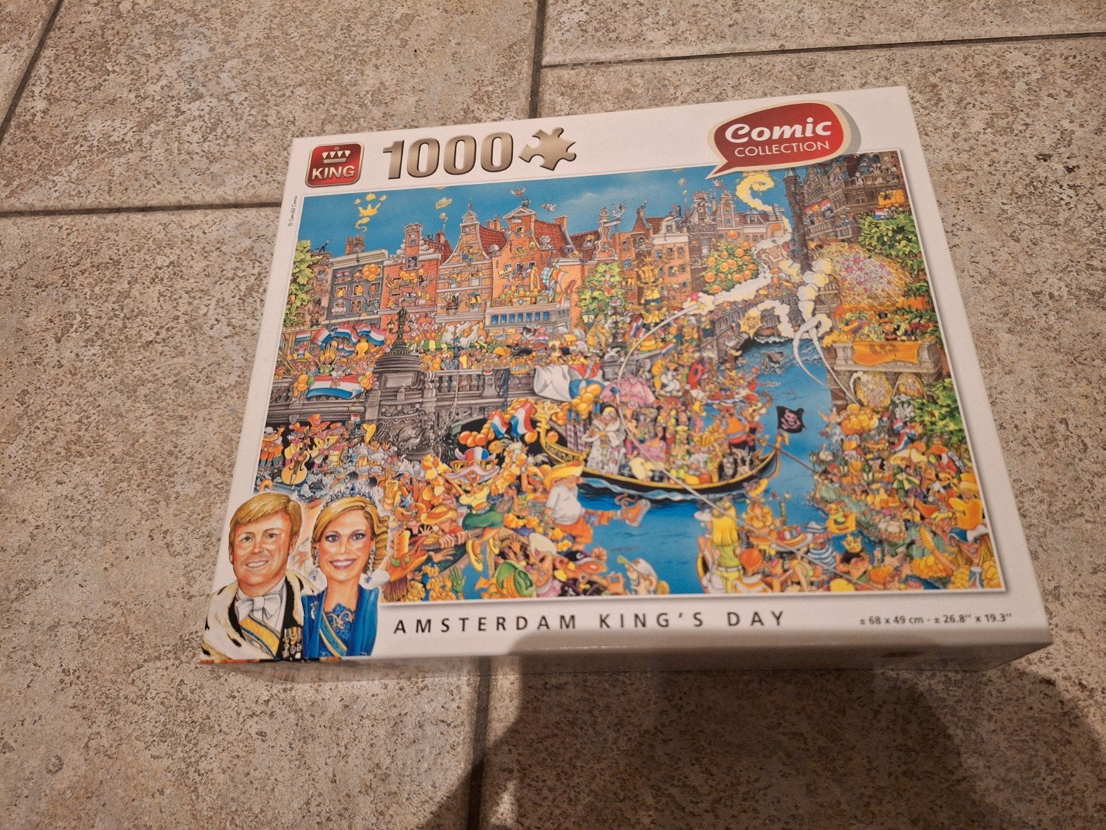 King Legpuzzel 1000 stukjes - Amsterdam King's Day, Ophalen of Verzenden, 500 t/m 1500 stukjes, Zo goed als nieuw, Legpuzzel