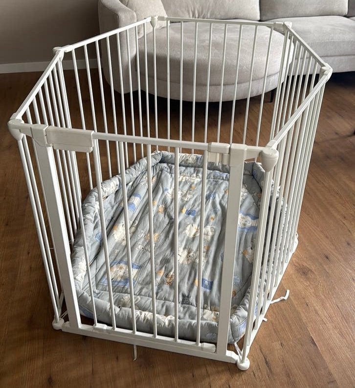 Grondbox met boxkleed - baby box, Ophalen, Zo goed als nieuw, Rond, Boxkleed