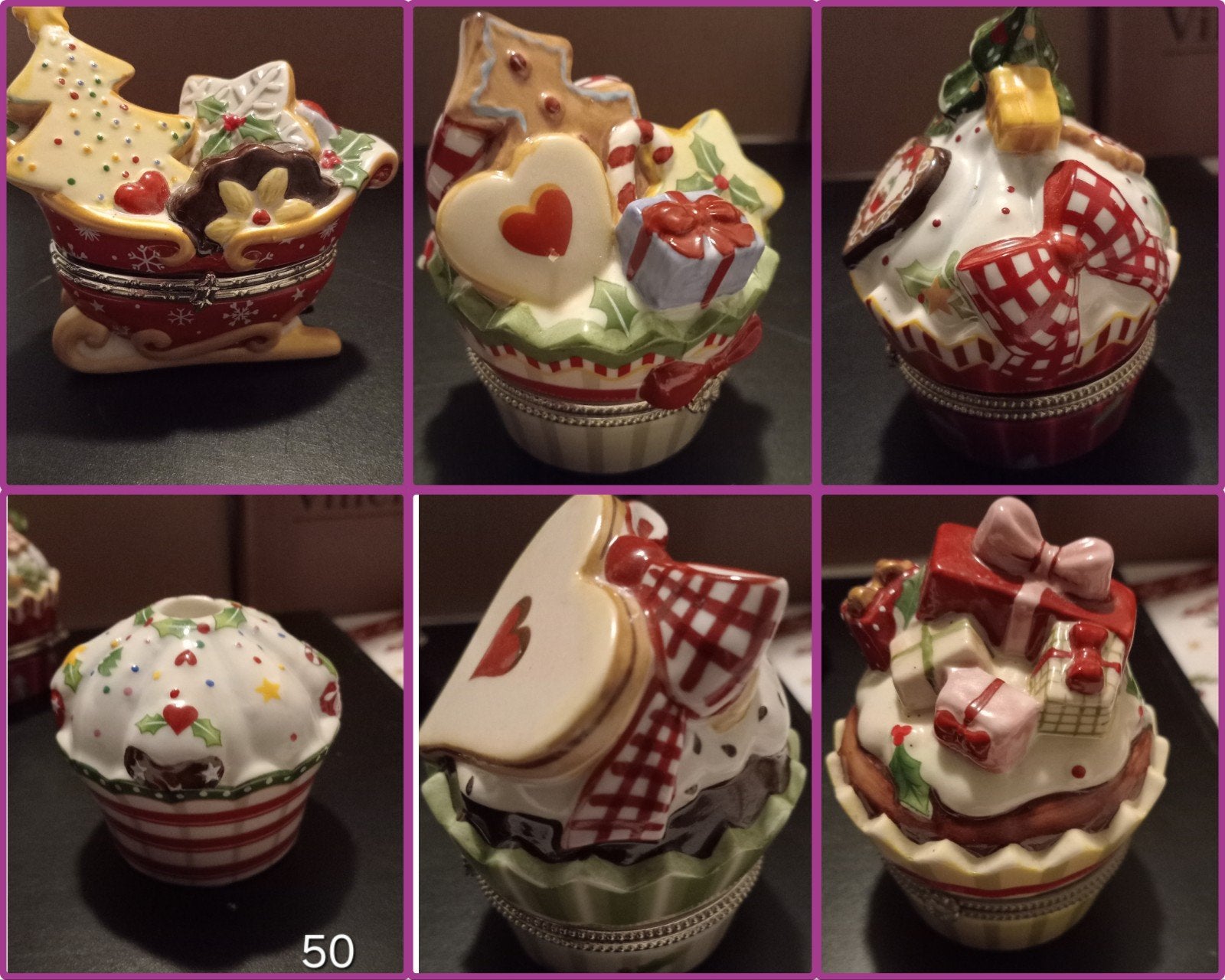 Kerstversiering: 6 Villeroy & Boch Trinket Boxen, Ophalen of Verzenden, Nieuw