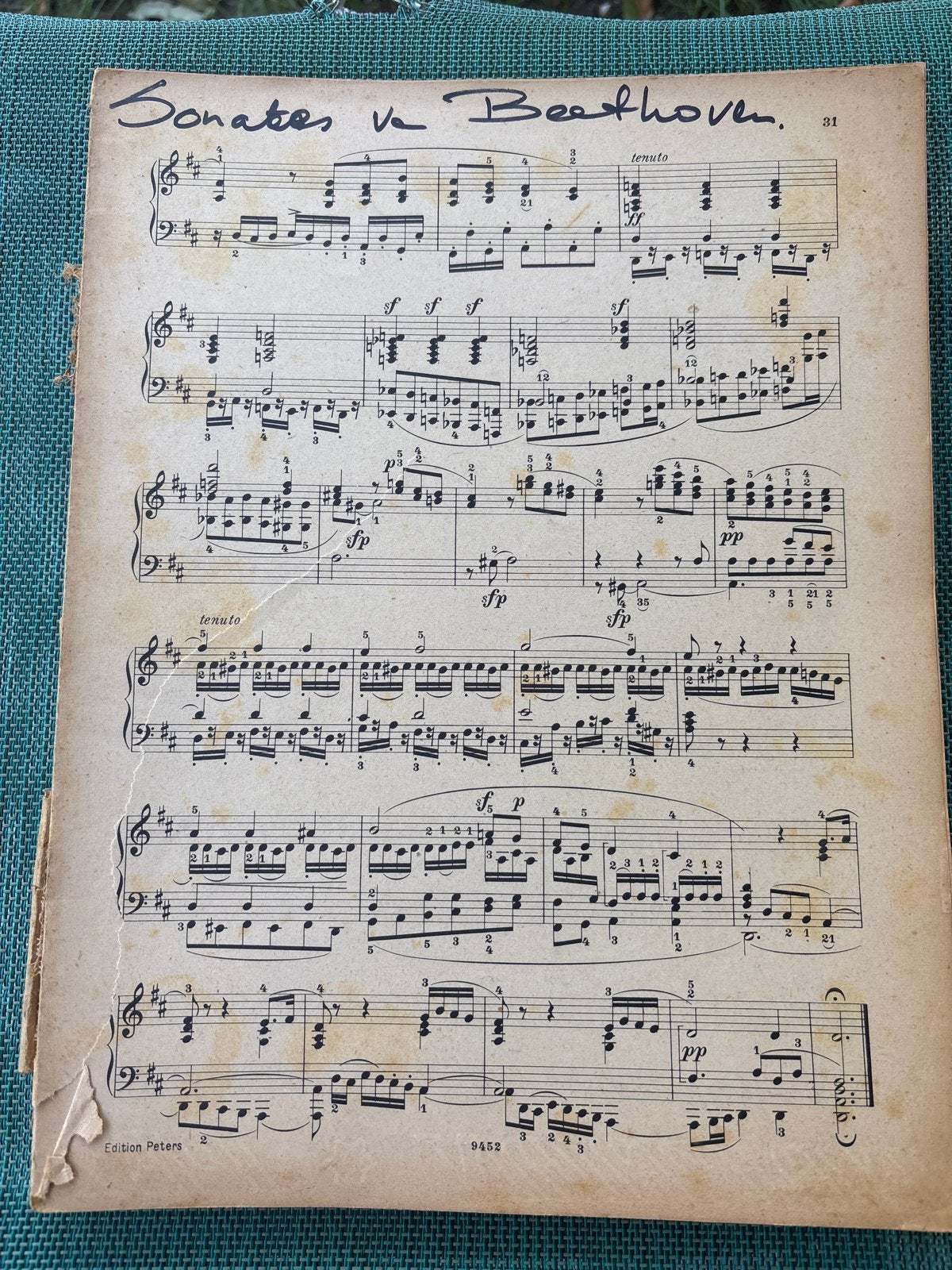 Antieke bladmuziek: Sonates van Beethoven (Editie Peters), Gebruikt, Klassiek, Ophalen of Verzenden, Artiest of Componist