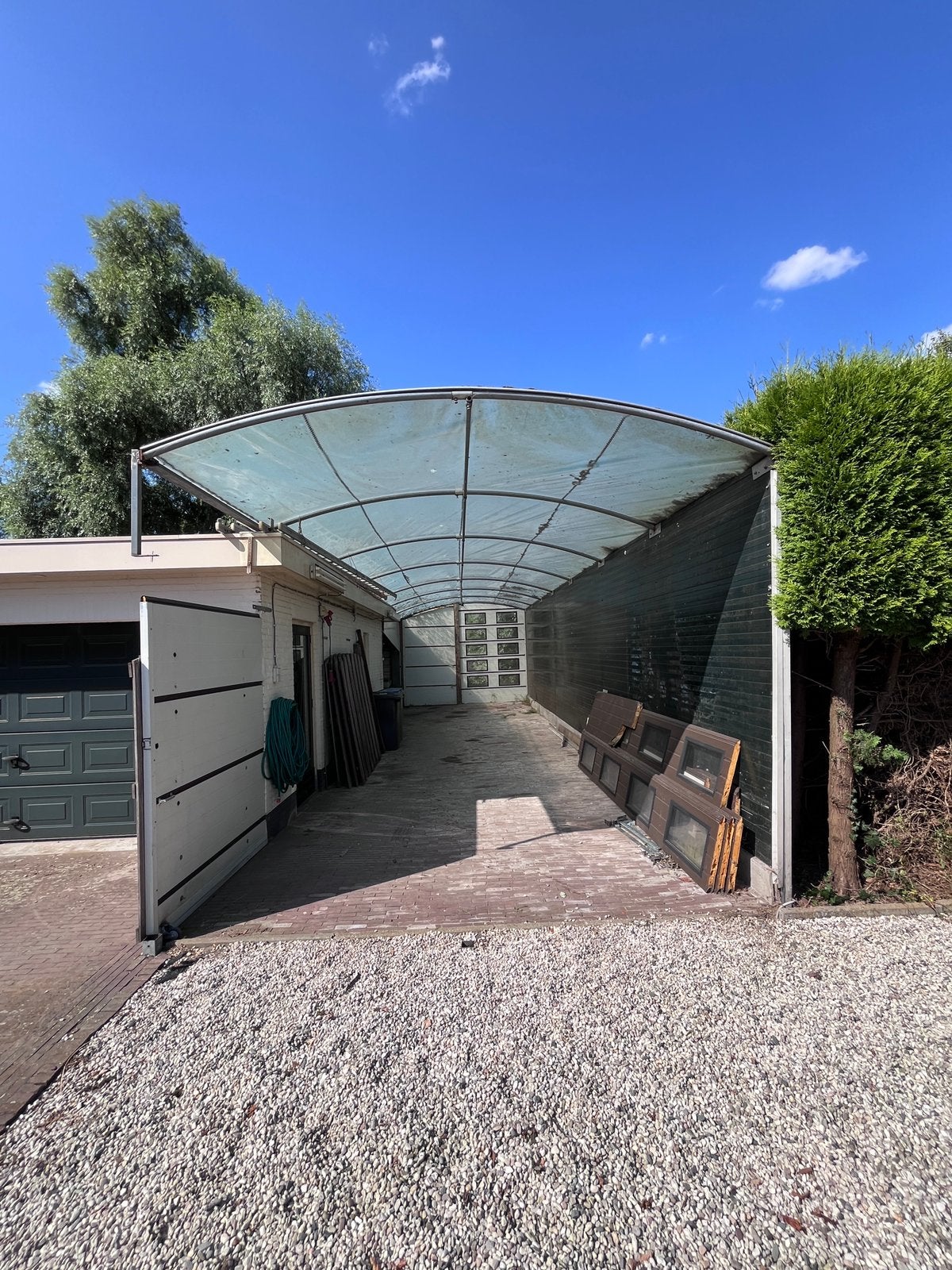 Ruime overkapping/carport - 14x4x3.4m, Ophalen, Gebruikt, Carport