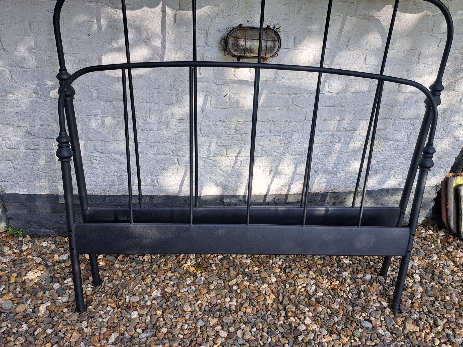 zwart metalen Ikea bed ombouw, Huis en Inrichting, Ophalen, Zwart, Tweepersoons, 140 cm