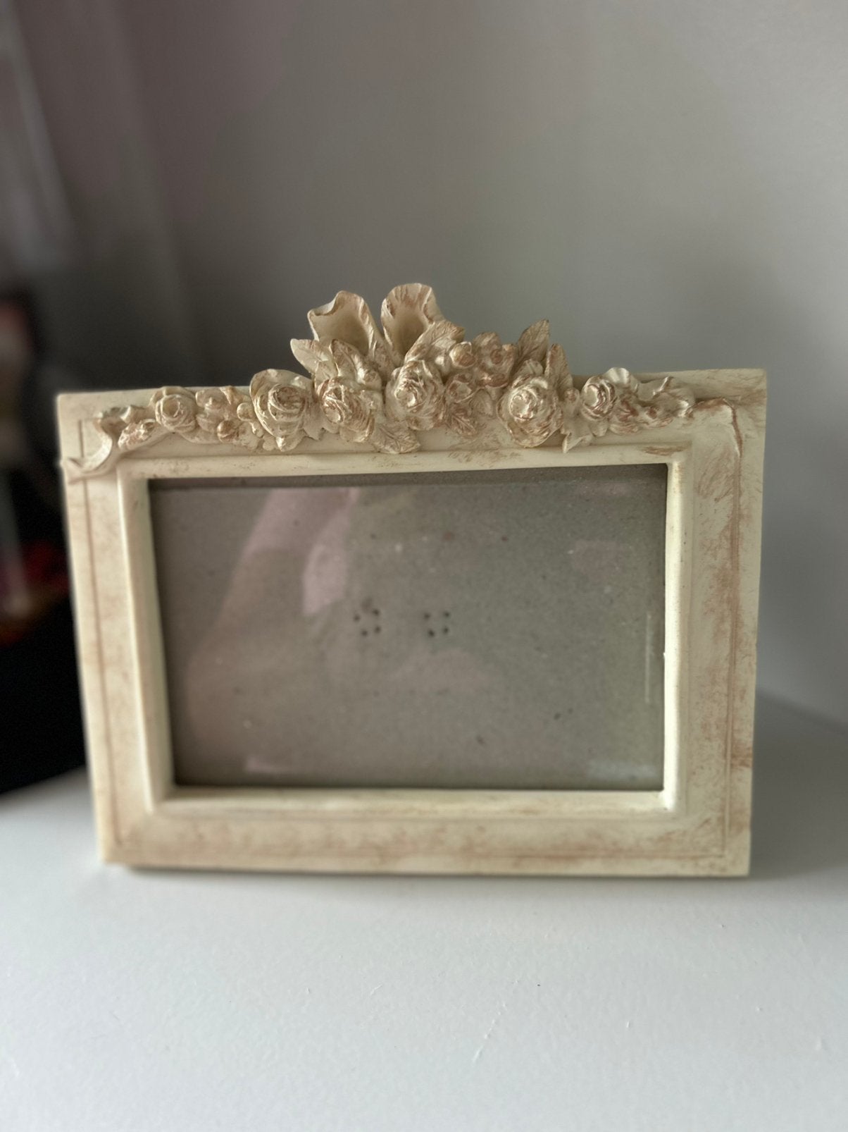 Brocante fotolijstje met roosjes, Ophalen of Verzenden