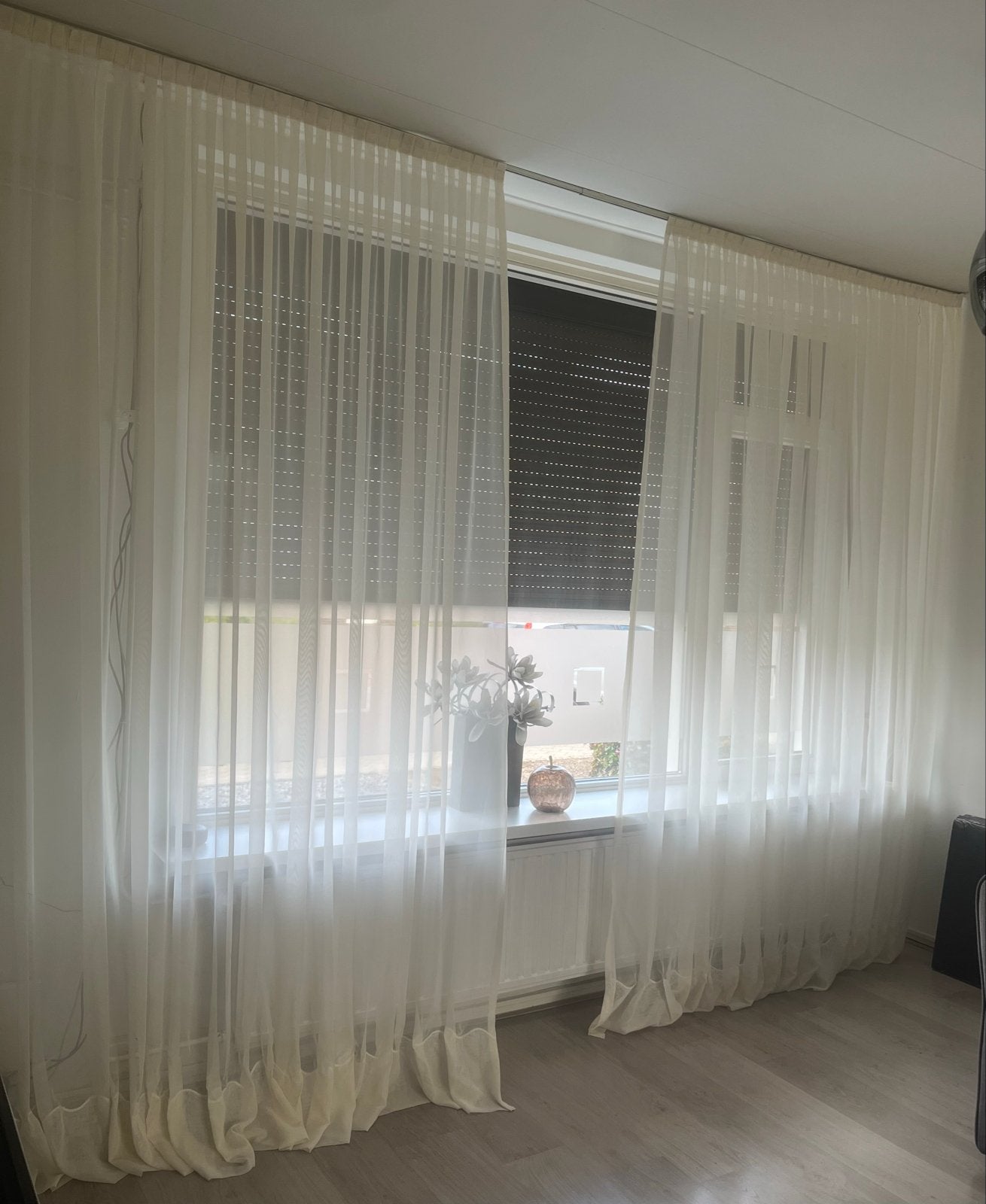 4 glasgordijnen, Vitrage, Gebruikt, Ophalen of Verzenden, Lichtdoorlatend