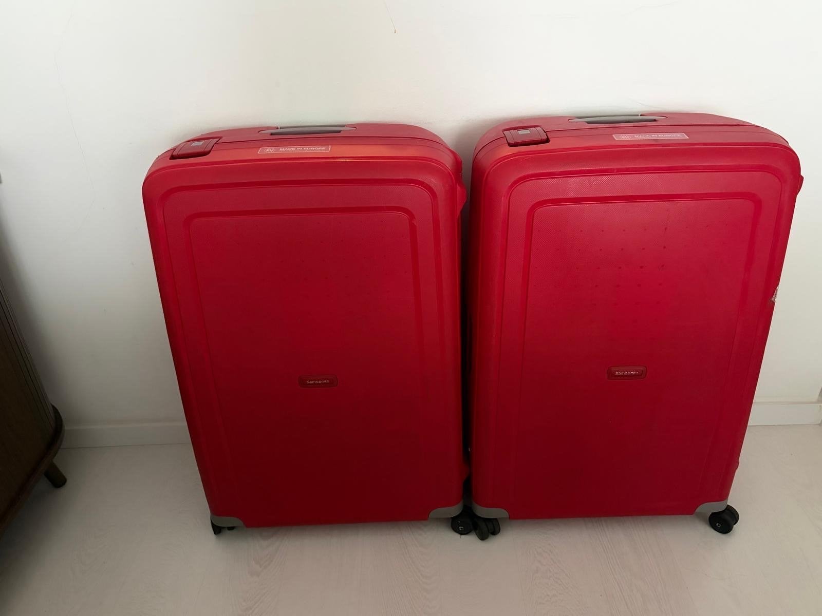 Set van 2 Samsonite koffers - Rood, 30 cm of meer, Gebruikt, Ophalen of Verzenden, 60 tot 80 cm
