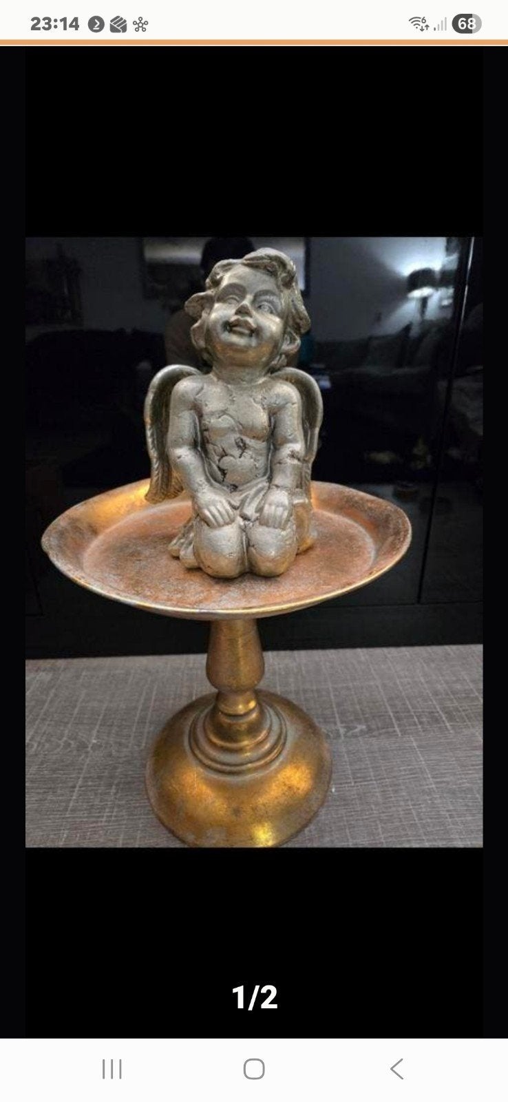 Mooi engelenbeeld, zittend. Gemaakt van polystone., Ophalen of Verzenden, Nieuw, Dier