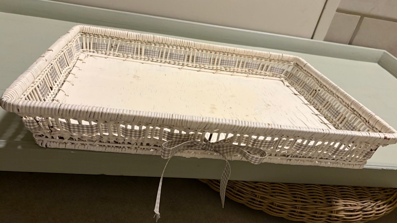Decoratief brocante dienblad, Huis en Inrichting, Woonaccessoires | Dienbladen, Ophalen, Overige materialen, Gebruikt, Decoratieve rand
