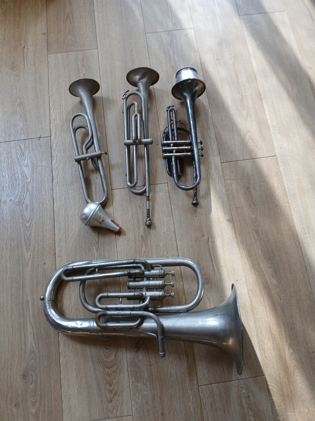 3x Trompet 1x tuba, Ophalen of Verzenden, Gebruikt