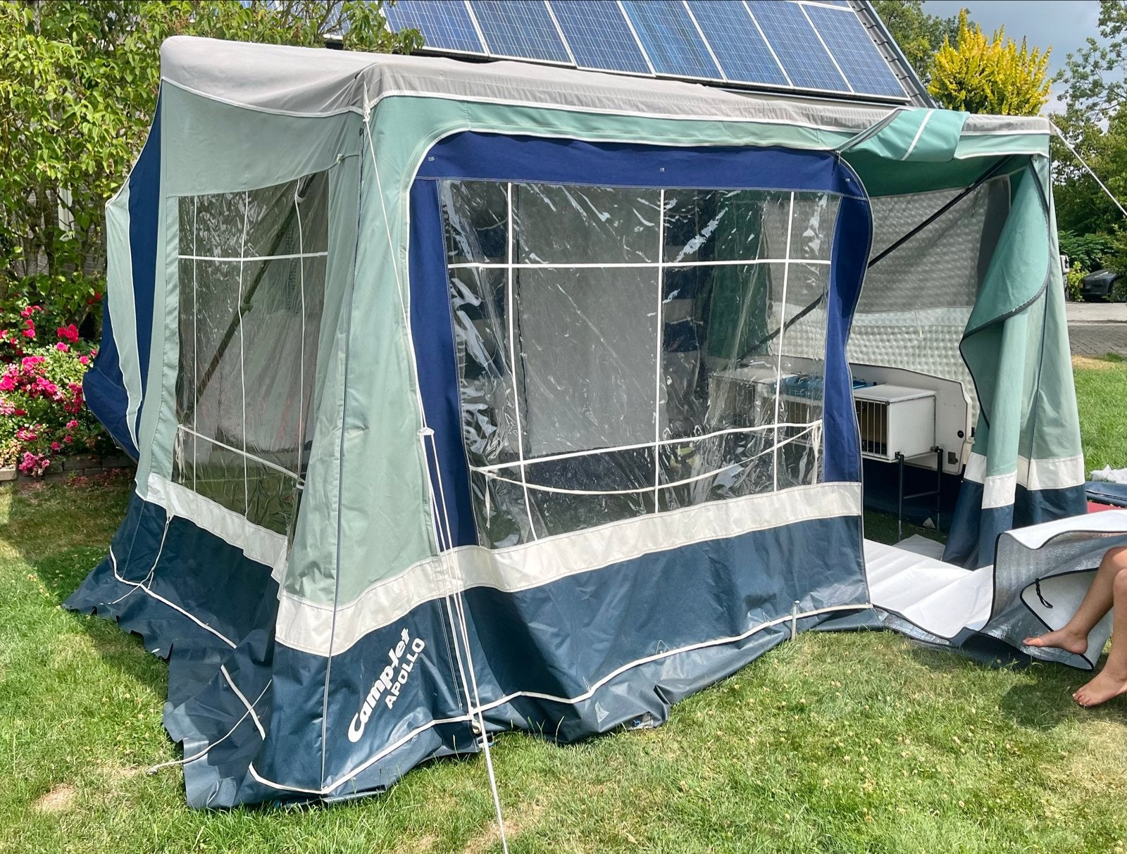 Camp-let Apollo 4 pers 250kg Waarom wil niemand dit koopje!!, Caravans en Kamperen, Vouwwagens, Meerkleurig, Ophalen of Verzenden