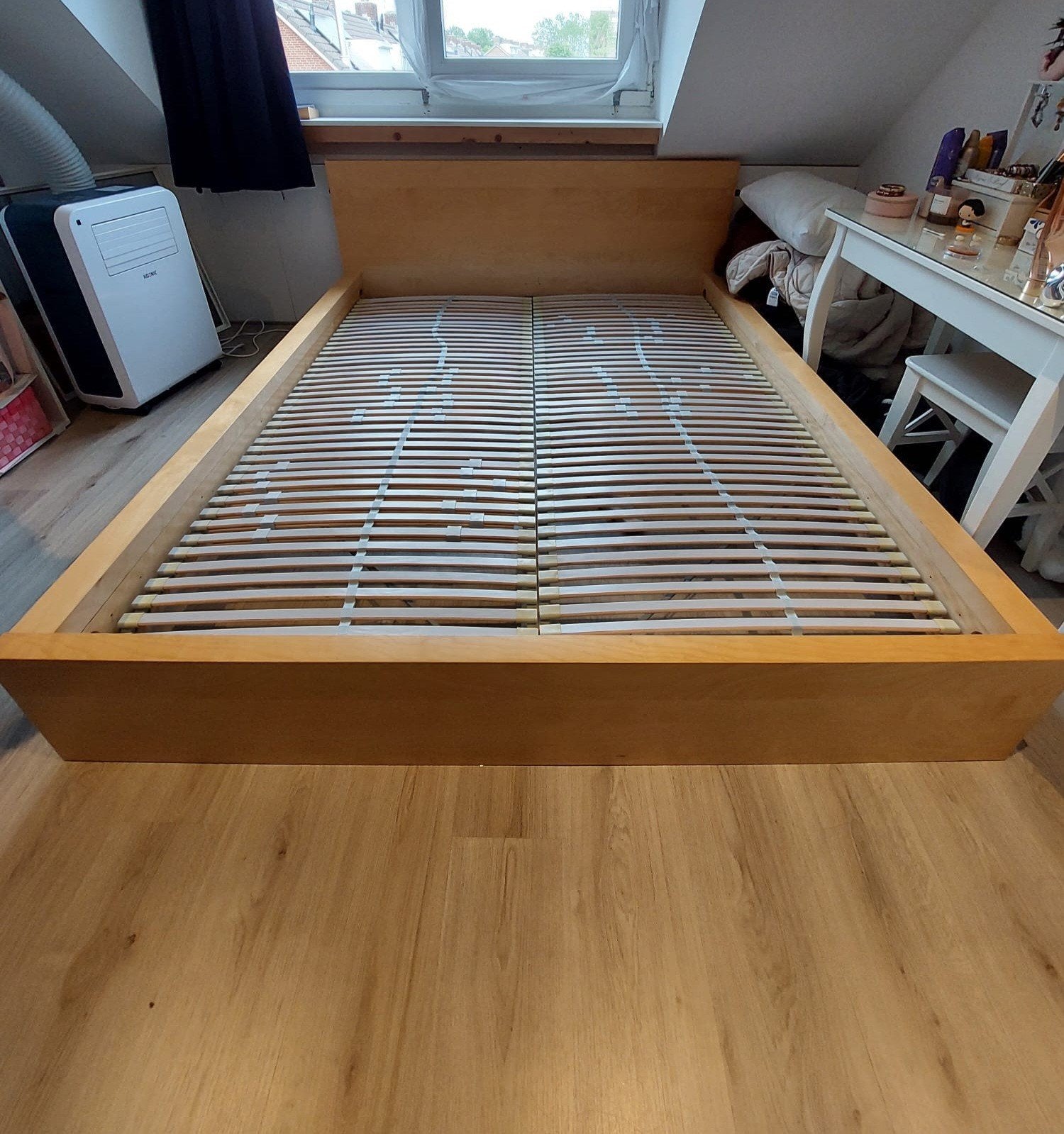 Gratis ophalen, Ikea Malm bed 160x200, Ophalen, Gebruikt, Wit, Tweepersoons