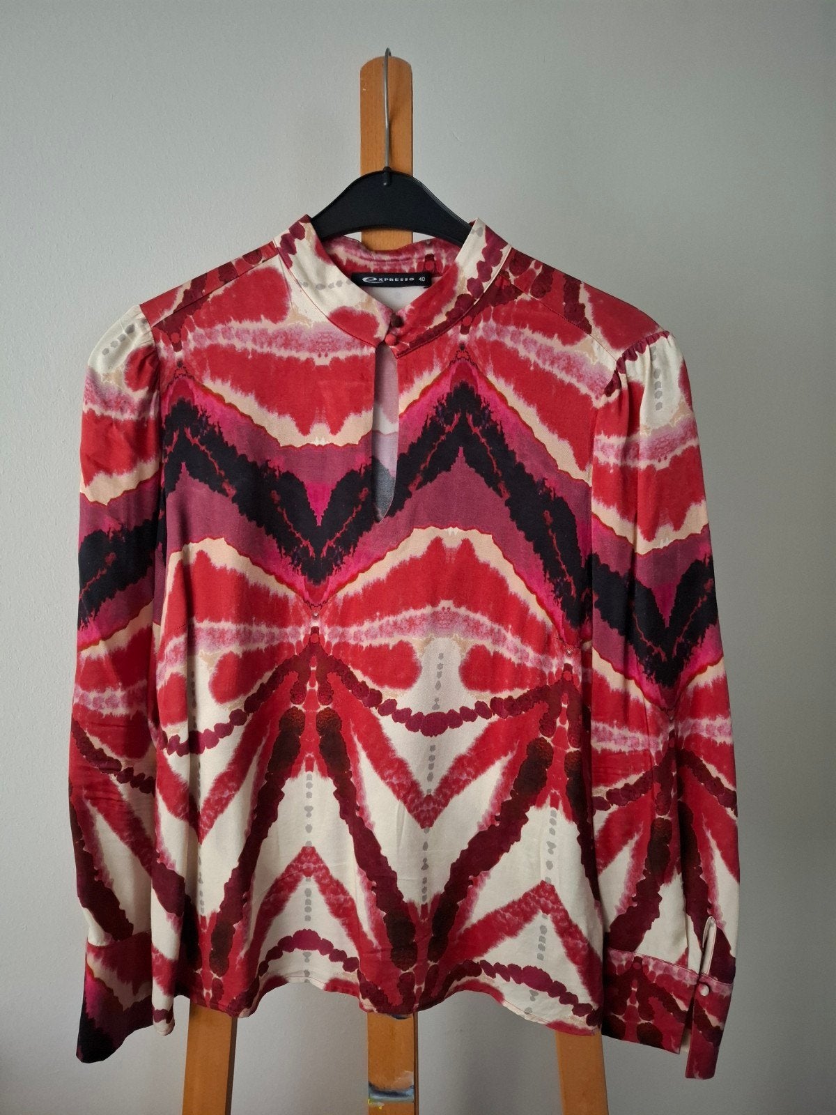 Expresso Blouse met Rode Print - Maat 40, Maat 38/40 (M), Expresso, Ophalen of Verzenden, Zo goed als nieuw