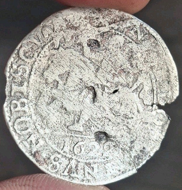 bodemvondst - snaphaanschelling - 1622 - Friesland - RRR !, Postzegels en Munten, Vóór koninkrijk, Zilver, Losse munt, Overige waardes