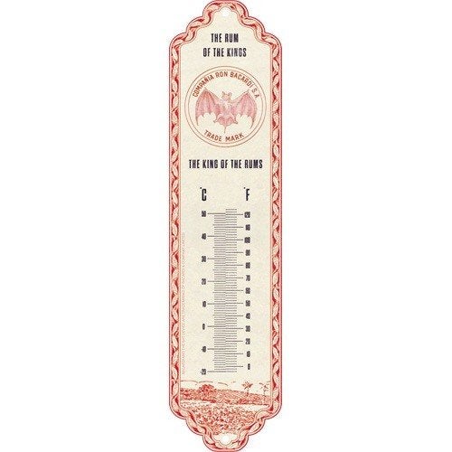 Bacardi king of rums metalen reclame thermometer decoratie, Verzamelen, Reclamebord, Info@deconoord.nl, Deco Noord, Nieuw