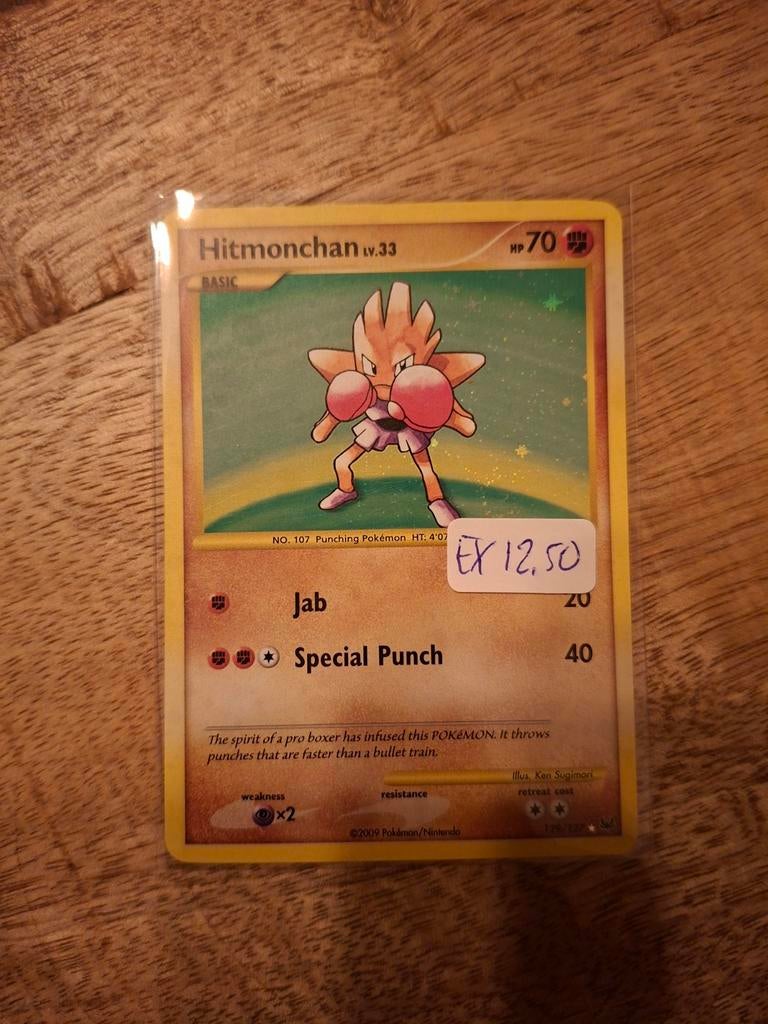 Pokémon kaart Hitmonchan holo platinum, Ophalen of Verzenden, Zo goed als nieuw, Losse kaart