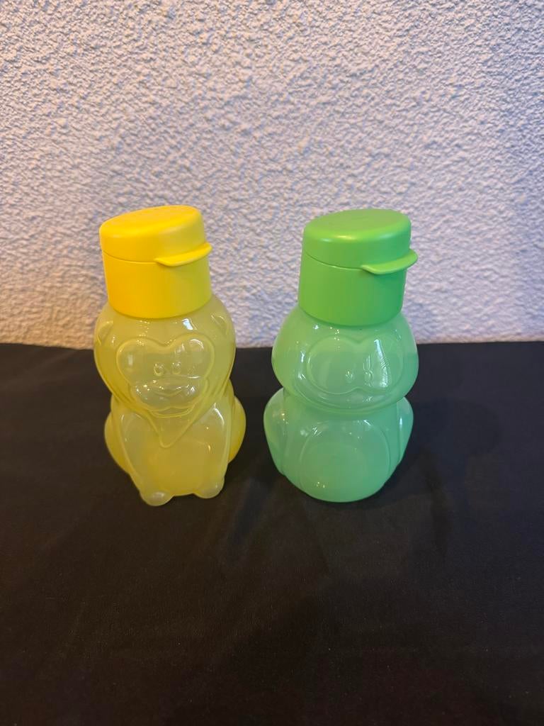 Tupperware flessen leeuw en kikker - nieuw, Ophalen of Verzenden, Nieuw, Geel, Overige typen