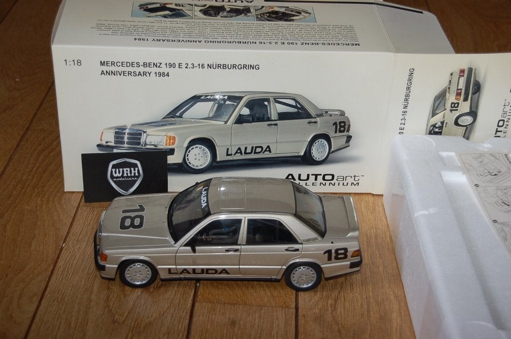 1:18 MERCEDES 190 LAUDA #18 Autoart 88431 WRH, Hobby en Vrije tijd, Verzenden, Zo goed als nieuw, Auto, Autoart