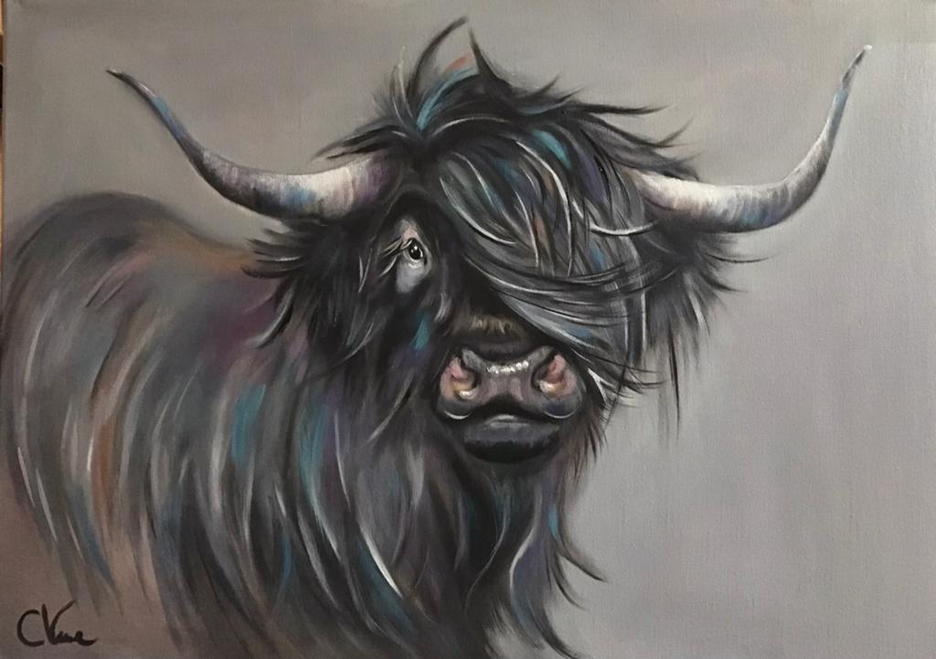 Hooglander schilderij, Ophalen of Verzenden