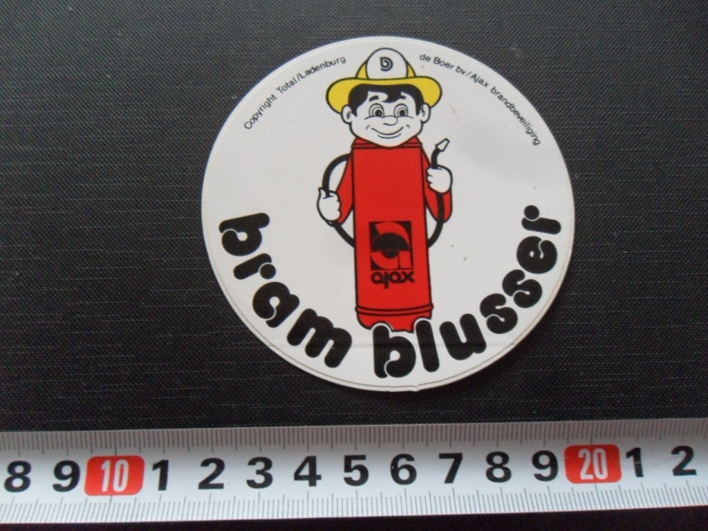 sticker Brandweer  Bram Blusser  AJAX   *, Verzamelen, Ophalen of Verzenden, Zo goed als nieuw