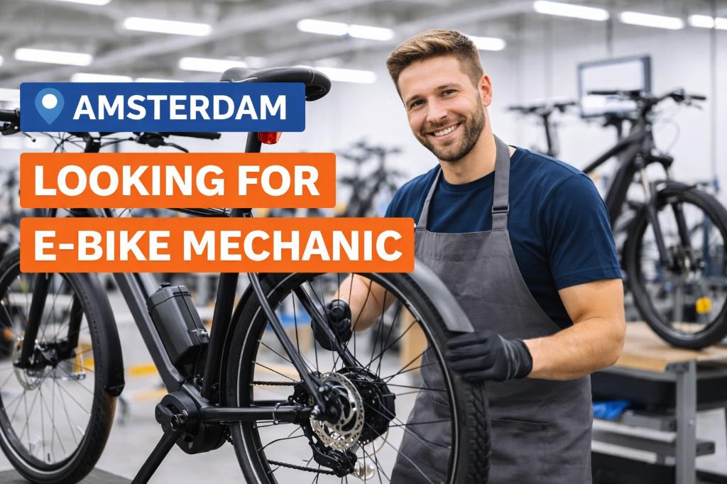 E-bike monteur gezocht in Amsterdam | Geen weekenden, 33 - 40 uur, Overige niveaus, Vanaf 3 jaar, Tijdelijk contract