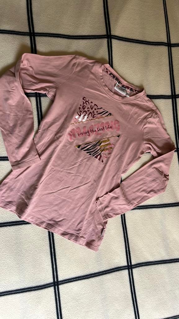 152-158 orange stars longsleeve roze, Ophalen of Verzenden, Zo goed als nieuw, Meisje, Shirt of Longsleeve