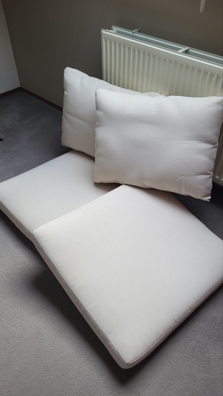 Uitwasbare buitenkussens - perfect voor terras of tuin, Ophalen, Gebruikt, Wit, Vierkant