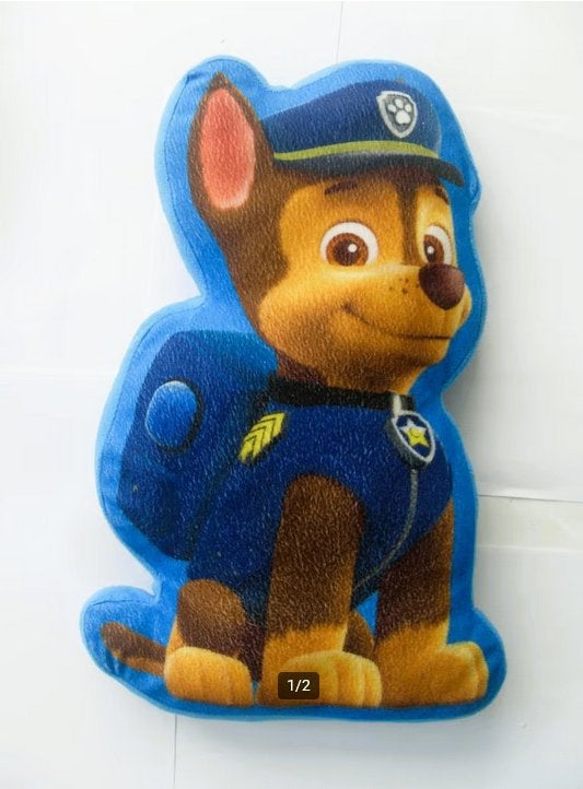 Paw Patrol Shaped kussen / kussentje Chase / knuffel, Blauw, Ophalen of Verzenden, Zo goed als nieuw, Kleed of Kussen