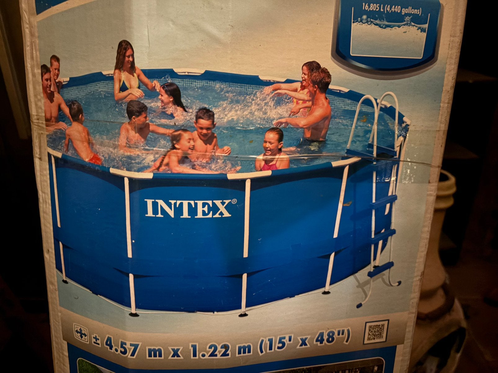 Intex compleet zwembad te koop 4.57x1.23 m, Tuin en Terras, Zwembaden, Gebruikt, Rond, 300 cm of meer, Ophalen