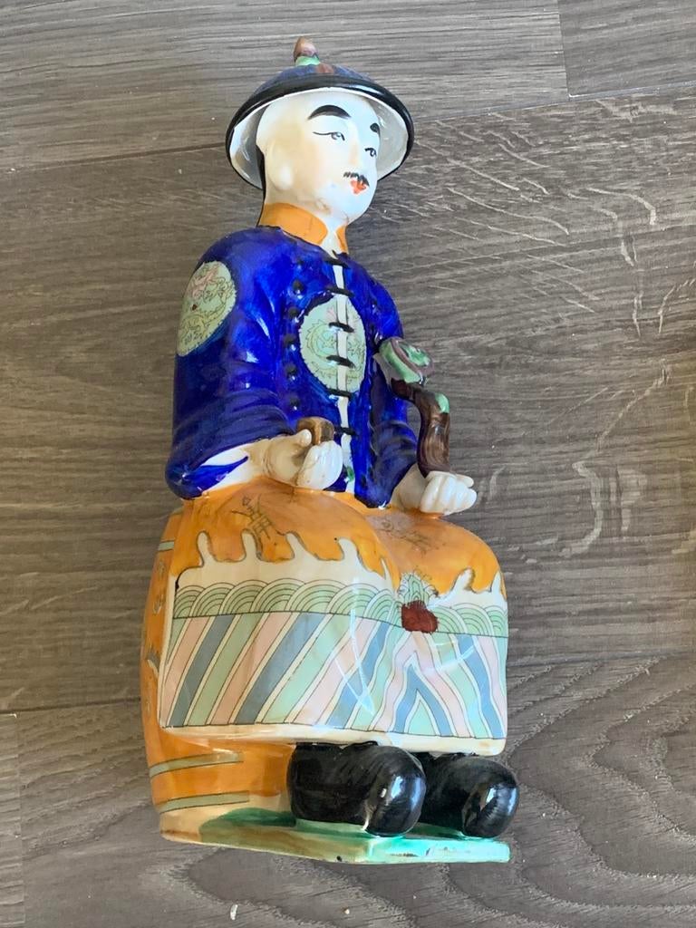 Prachtig oud porseleinen beeldje van een Chinese keizer, Ophalen of Verzenden