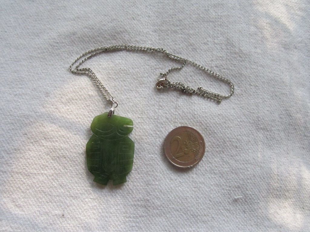 17.   Mooie oude ketting, jade,   50 cm, Sieraden, Tassen en Uiterlijk, Antieke sieraden, Ophalen, Overige materialen, Ketting