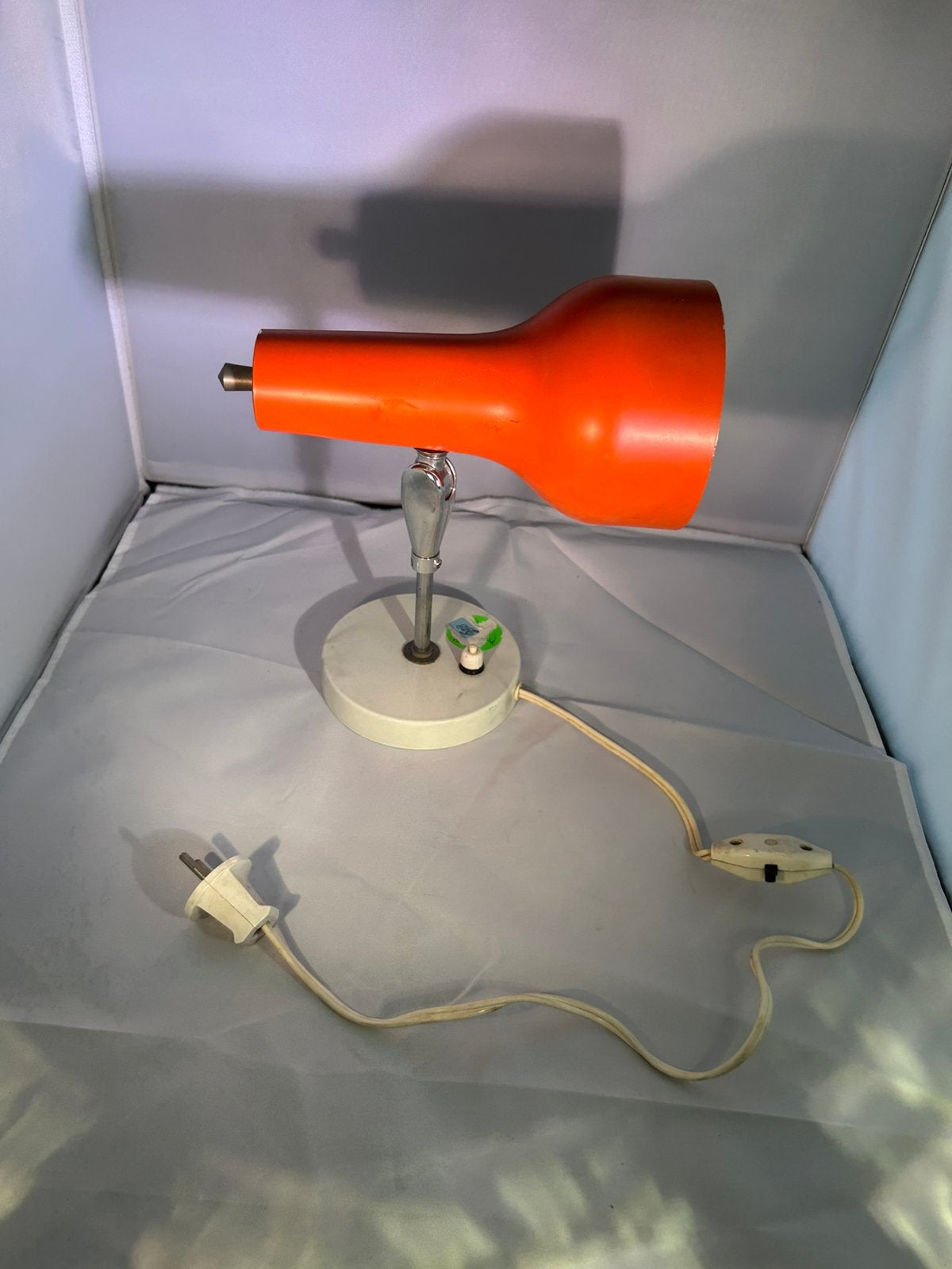 Vintage Space Age Oranje sta lampje, Oranje, Ophalen, Zo goed als nieuw, Vintage