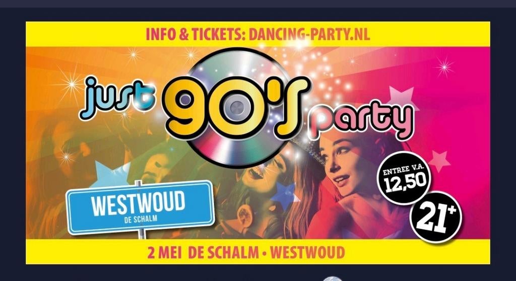 90's party Schalm Westwoud 1 ticket, Tickets en Kaartjes, Eén persoon