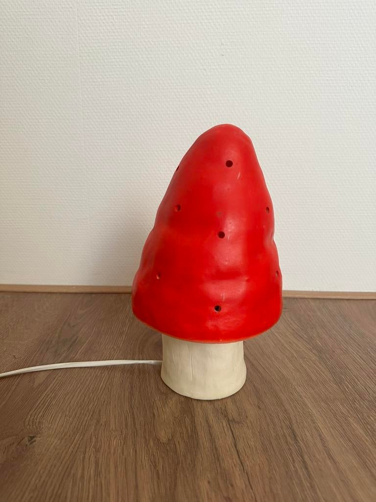 Heico lamp paddenstoel rood 28 cm, Ophalen of Verzenden, Gebruikt, Minder dan 50 cm