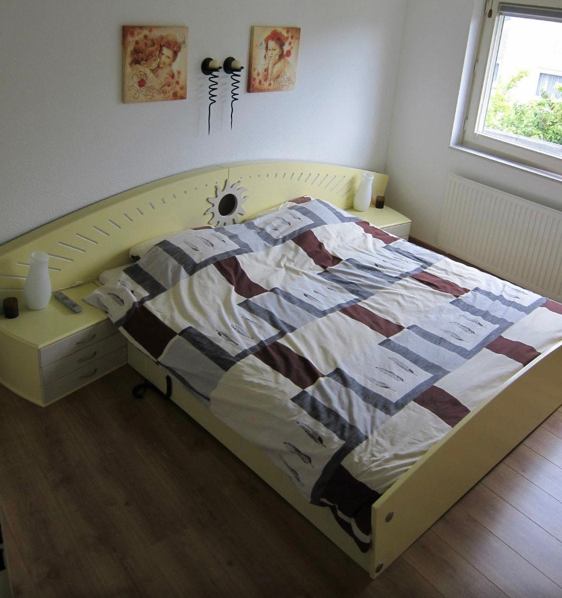 2-persoons bed, Huis en Inrichting, Slaapkamer | Bedden, Ophalen, Gebruikt, Overige kleuren, Tweepersoons