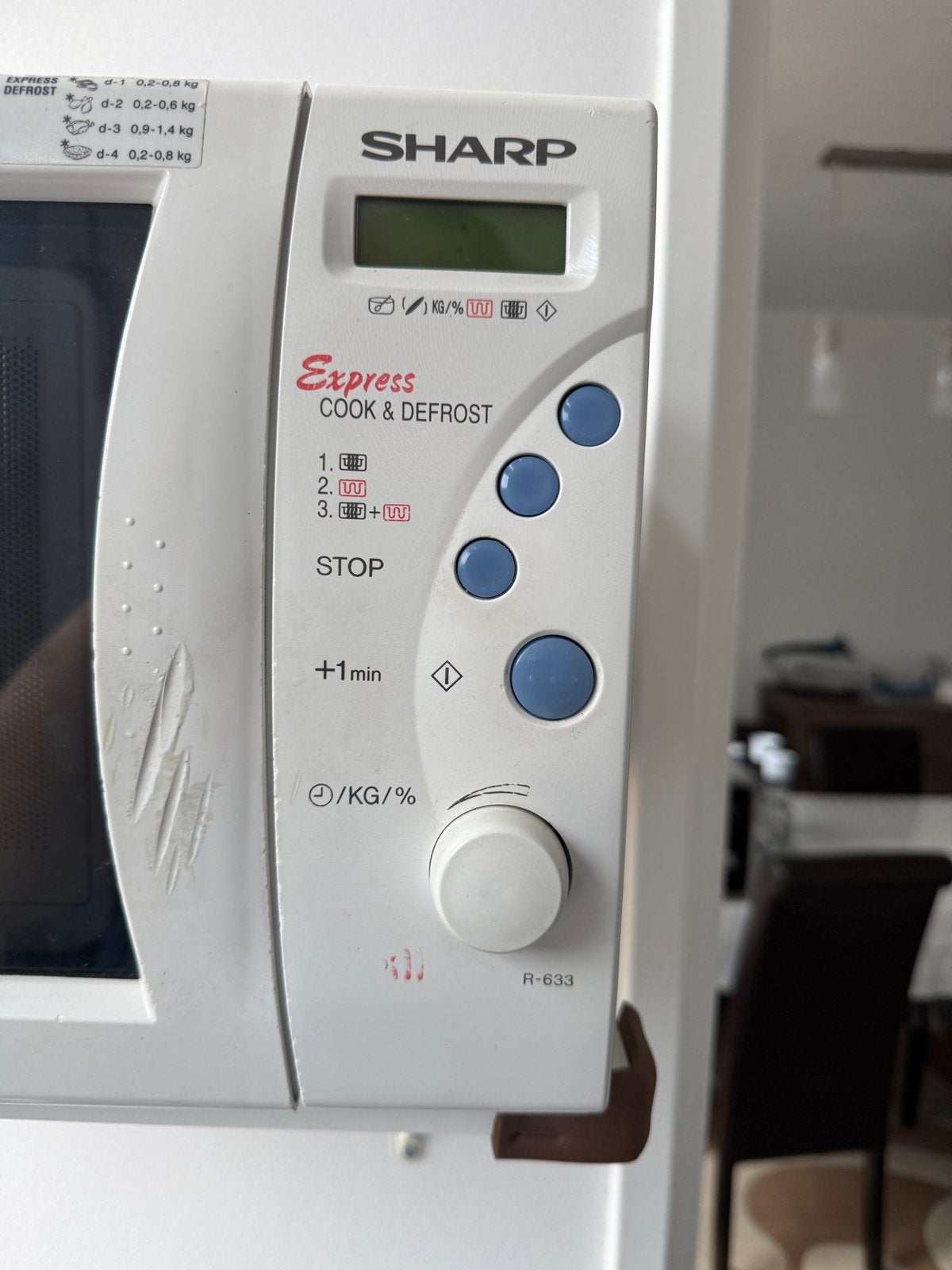 Sharp R-633 Magnetron - Express Cook & Defrost, Ophalen, Gebruikt, Minder dan 45 cm, Magnetron