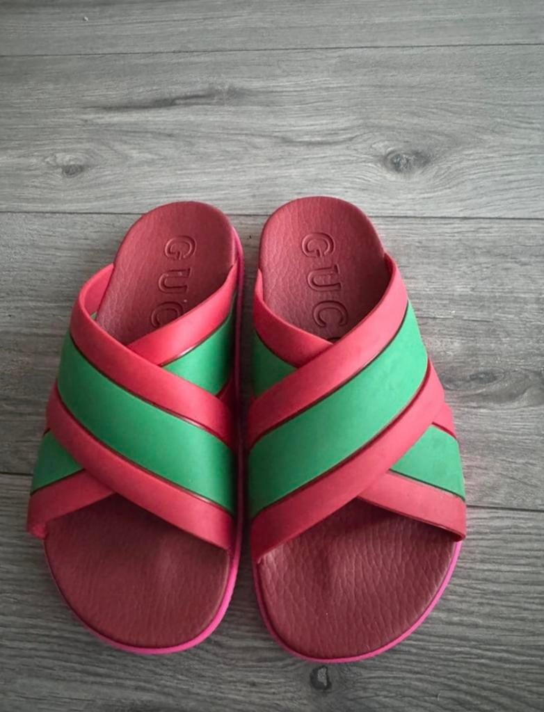 Originele Gucci Dames Slippers - Maat 37,5, Kleding | Dames, Schoenen, Ophalen of Verzenden, Gedragen, Rood, Slippers